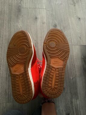 Nike WOMENS Orange-Red Low Top Sneakers WEDGES